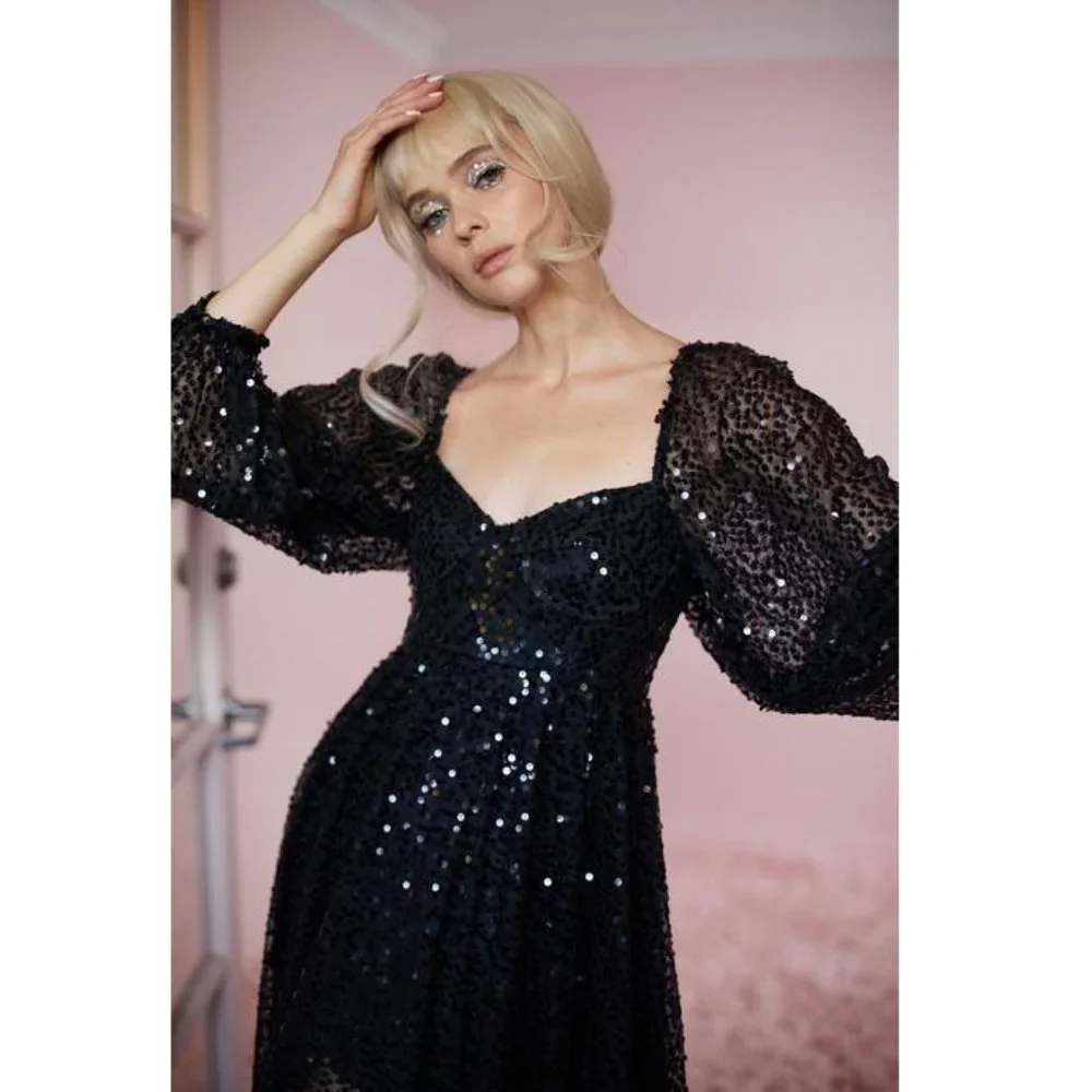 Selkie Rose Gold Sequin Princess Gown - XS / NWT - Picture 5 of 9